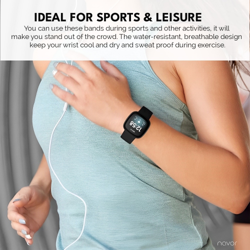 Paquet de 3 bracelets de rechange navor compatibles avec les modèles Versa 3/Sense de Fitbit, Soft TPU Sport de rechange pour accessoires de montre