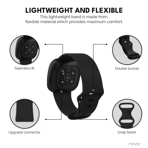 Paquet de 3 bracelets de rechange navor compatibles avec les modèles Versa 3/Sense de Fitbit, Soft TPU Sport de rechange pour accessoires de montre