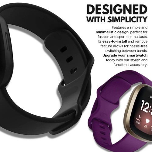 Paquet de 4 bracelets de rechange Premium de Navor - petit bracelet mince à rabat compatible avec les modèles Versa 3/Sense de Fitbit - Bracelet