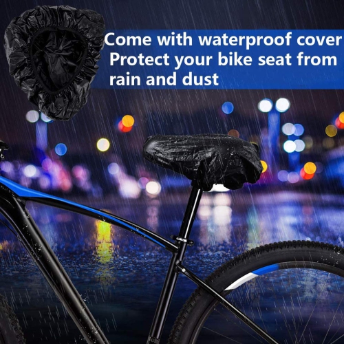 MSDADA Gel Bike Seat Cover, Extra Soft Wide Bicycle Cushion for Men Women, Comfortable Large Exercise Bike Saddle Cover Fits