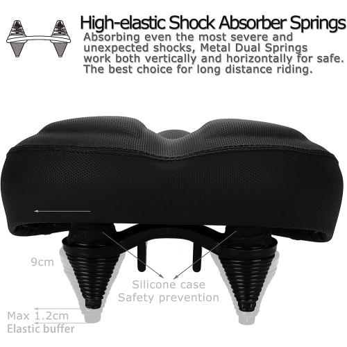 Siège de vélo confortable surdimensionné DAWAY - C40 selle de vélo rembourrée, très large, en mousse souple et très confortable pour hommes, femmes,