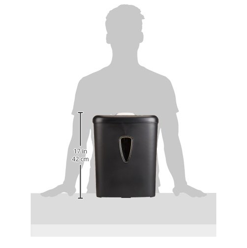 Déchiqueteuse à coupe croisée de 8 feuilles et carte de crédit d’AmazonBasics pour le bureau à domicile
