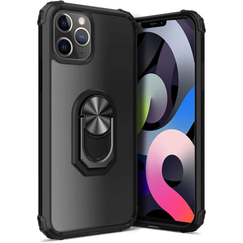 HLD  Kickstand Case for Iphone 12 Pro/iphone 12 6.1 Inch (2020), Drop Protection Clear Case, Slim Phone Cover Shell, Soft Bumper + Hard Back + Ring Stand