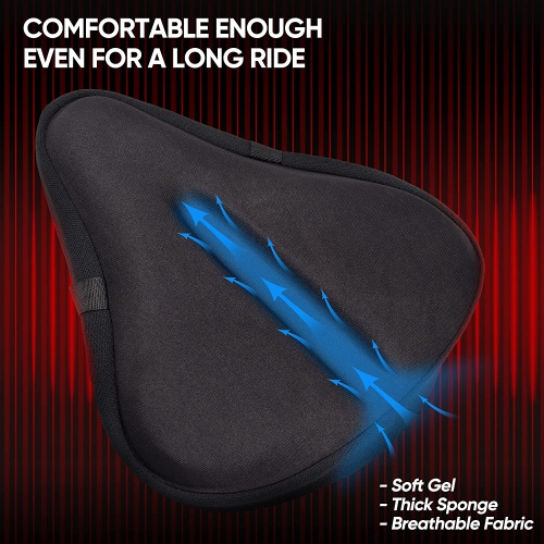Housse de selle en gel, très grand coussin de vélo en gel Arespark avec housse imperméable pour selle, confortable