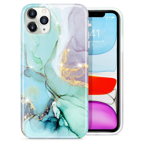HLD  Iphone 12 Case, Iphone 12 Pro Case 6.1 Inch, Emzhole Sparkle Glitter Marble Soft Tpu Rubber Glossy Slim Silicone Phone Case Co