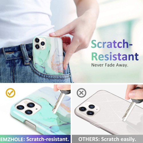 iPhone 12 Case,iPhone 12 Pro Case 6.1 inch,EMZHOLE Sparkle Glitter Marble Soft TPU Rubber Glossy Slim Silicone Phone Case Co