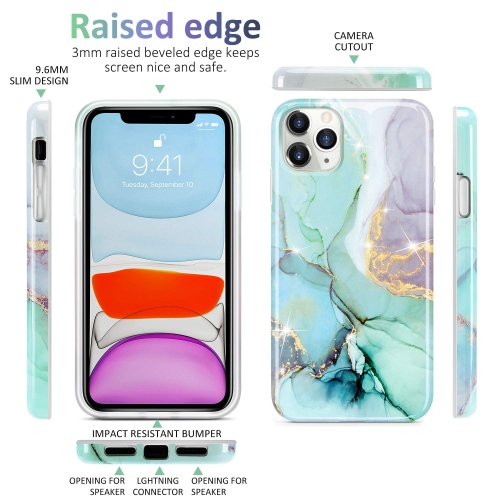 iPhone 12 Case,iPhone 12 Pro Case 6.1 inch,EMZHOLE Sparkle Glitter Marble Soft TPU Rubber Glossy Slim Silicone Phone Case Co