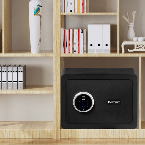 Costway Fingerprint Safe Box Security Box w/Inner LED Light Store Cash Jewelry Guns