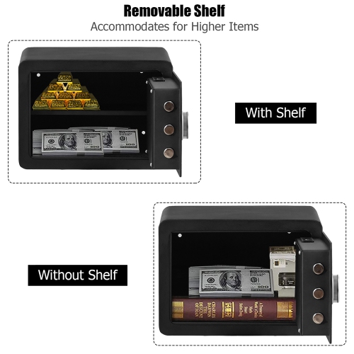 Costway Fingerprint Safe Box Security Box w/Inner LED Light Store Cash Jewelry Guns