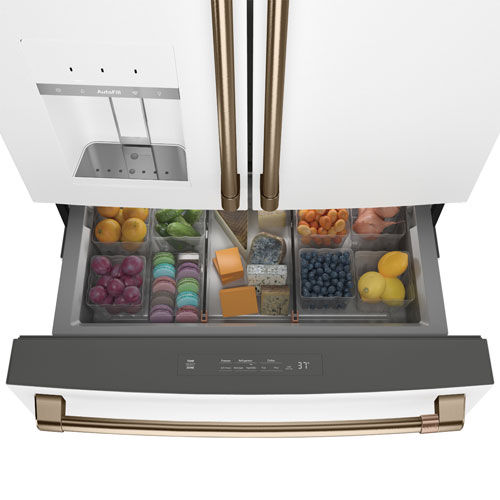 Café 36" 27.8 Cu. Ft. French Door Refrigerator w/ Water & Ice Dispenser (CVE28DP4NW2) - Matte White