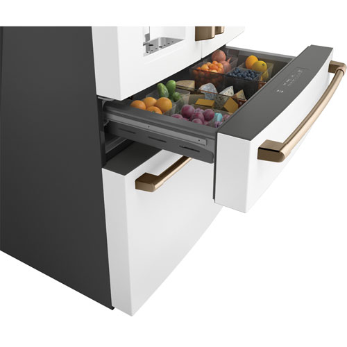 Café 36" 27.8 Cu. Ft. French Door Refrigerator w/ Water & Ice Dispenser (CVE28DP4NW2) - Matte White