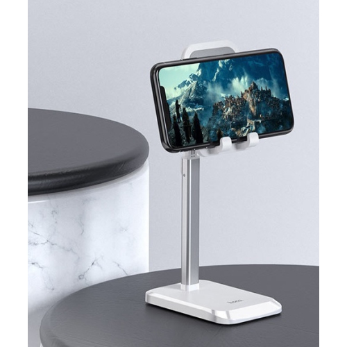 PH27 Stable aluminum alloy telescopic holder for 4.7-10 inch mobile phones and tablet PC, White