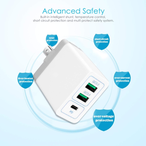Quick Charge 3.0 USB Fast Wall Charger,Travel Fast Charger Adapter QC2.0 Block Plug for iPhone SamsungLG&More