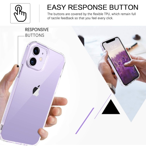 Étui iPhone 12 de BENTOBEN, étui pour téléphone iPhone 12 Pro 5G 2020, mince et transparent, protection antichoc, coque hybride rigide PC, TPU souple