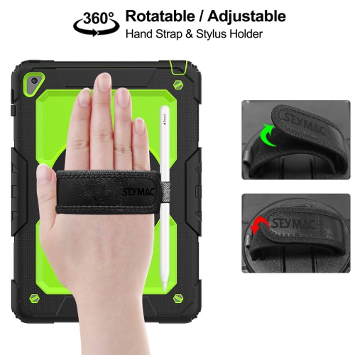 iPad 9.7 inch 2018/2017 / iPad Air 2 / iPad Pro 9.7 Case , Three Layer Hybrid Drop Protection Case with 360 Rotating Stand