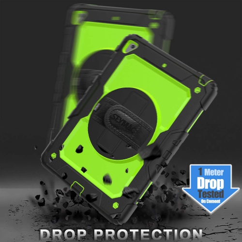 iPad 9.7 inch 2018/2017 / iPad Air 2 / iPad Pro 9.7 Case , Three Layer Hybrid Drop Protection Case with 360 Rotating Stand