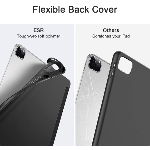 ESR pour iPad Pro 12.9 po 2020 4e génération avec porte-crayons, étui iPad à crayons Rebound et dossier flexible en polyuréthane thermoplastique