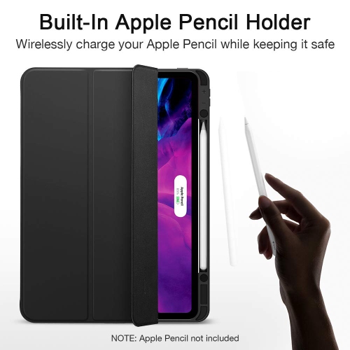 ESR pour iPad Pro 12.9 po 2020 4e génération avec porte-crayons, étui iPad à crayons Rebound et dossier flexible en polyuréthane thermoplastique
