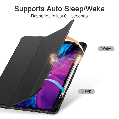 ESR pour iPad Pro 12.9 po 2020 4e génération avec porte-crayons, étui iPad à crayons Rebound et dossier flexible en polyuréthane thermoplastique