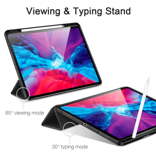 ESR pour iPad Pro 12.9 po 2020 4e génération avec porte-crayons, étui iPad à crayons Rebound et dossier flexible en polyuréthane thermoplastique