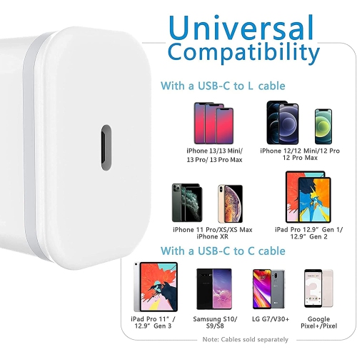 20W USB C Fast Charger for iPhone 14/14 Plus/14 Pro/14 Pro Max, PD 3.0 Wall Plug USBC Charging Cube Power Delivery Block Adapter