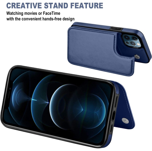 iPhone 12 Pro Case, PU Leather Compatible with iPhone 12 Case Card Holder Shockproof Slim Cover for iPhone 12 Pro 6.1 Inch