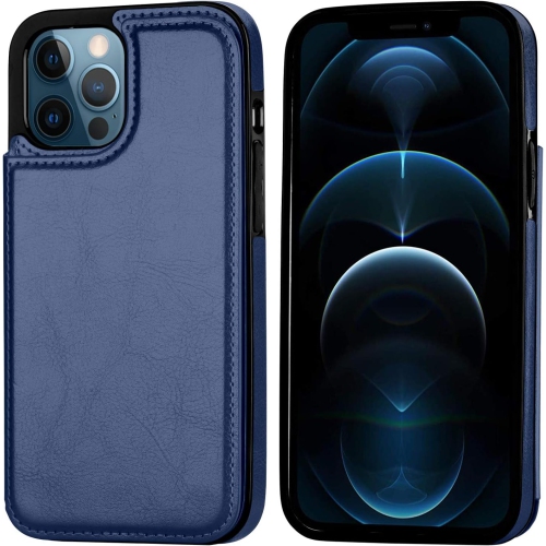 iPhone 12 Pro Case, PU Leather Compatible with iPhone 12 Case Card Holder Shockproof Slim Cover for iPhone 12 Pro 6.1 Inch