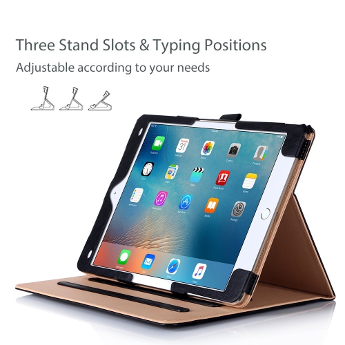 iPad – Étui folio Pro 9.7 avec support en cuir ProCase pour Apple iPad Pro de 9.7 po, étui 2016, avec plusieurs ANGL