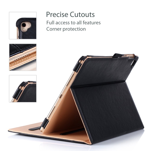 iPad – Étui folio Pro 9.7 avec support en cuir ProCase pour Apple iPad Pro de 9.7 po, étui 2016, avec plusieurs ANGL