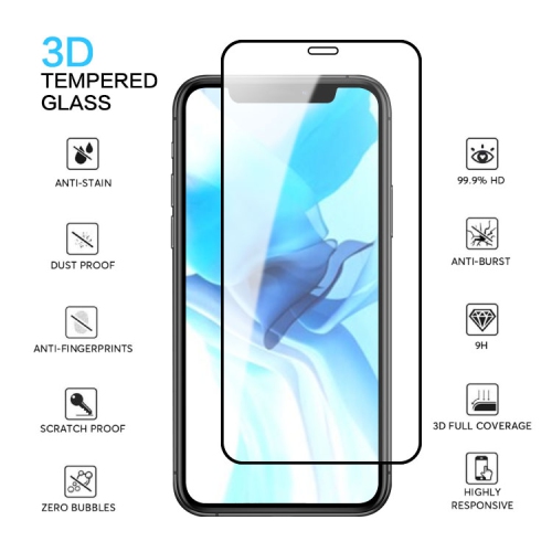 【CSmart】 Case Friendly 3D Curved Full Coverage Tempered Glass Screen Protector for iPhone 12 Mini, Black