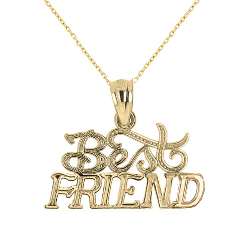 Le Reve Collection Yellow Gold Best Friend Pendant on 18" 10K Gold Chain