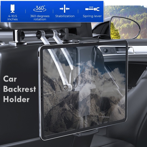 【CSmart】 360 Rotating Car Headrest Mount Holder Back Seat Bracket Cradle Universal for iPhone iPad Tablet Smartphone, Black