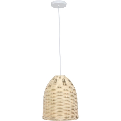 Elegant Designs Rattan Rattan Dome Downlight Pendant in Natural