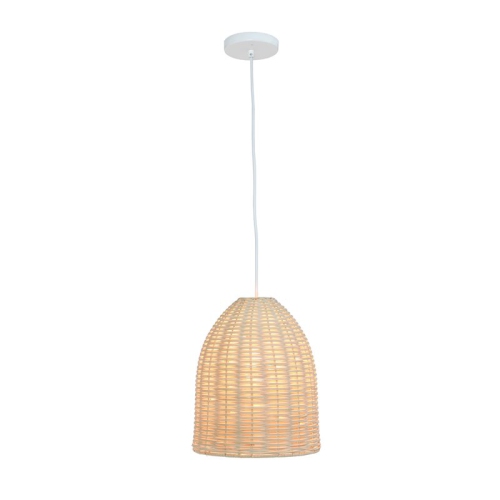 Elegant Designs Rattan Rattan Dome Downlight Pendant in Natural