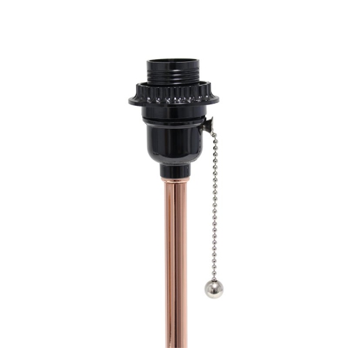 LimeLights Metal Stick Lamp w/ Power Outlet in Rose Gold with White Shade