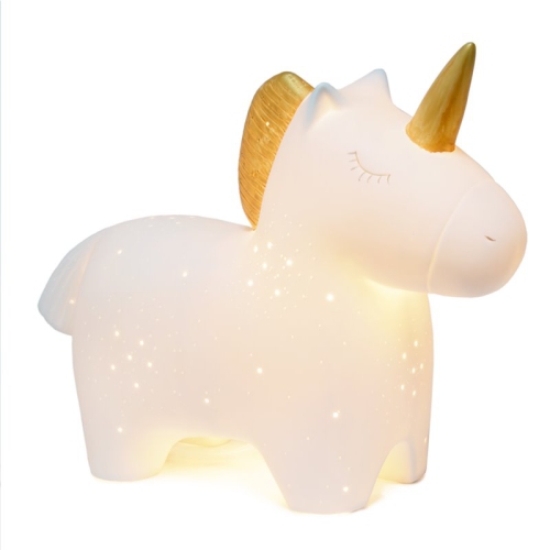 Simple Designs Ceramic Unicorn Table Lamp in White