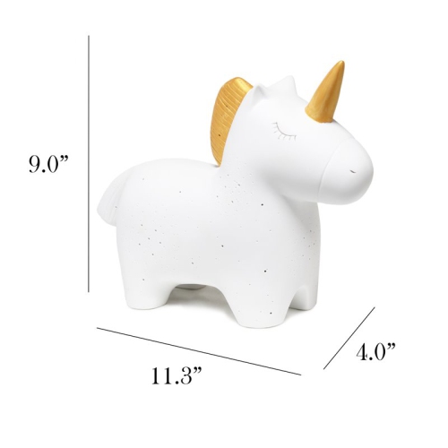 Simple Designs Ceramic Unicorn Table Lamp in White