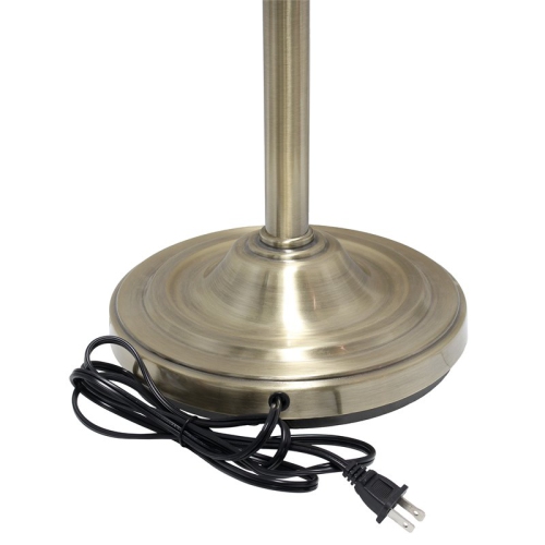 Elegant Designs Metal 3 Light Floor Lamp in Brass with White Shades