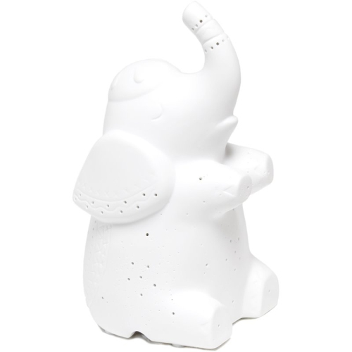 Simple Designs Ceramic Elephant Table Lamp in White