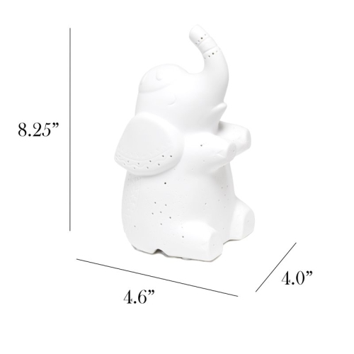 Simple Designs Ceramic Elephant Table Lamp in White