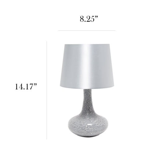 Simple Designs Resin Mosaic Tiled Genie Table Lamp in Gray with Gray Shade
