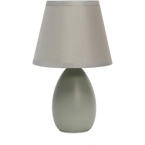 Simple Designs Ceramic Globe Table Lamp in Gray with Gray Shade