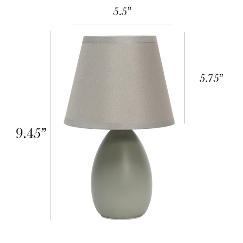 Simple Designs Ceramic Globe Table Lamp in Gray with Gray Shade