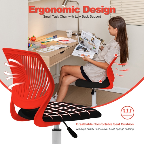 HOMY CASA Task Chair Swivel Adjustable Desk Chair, Pink