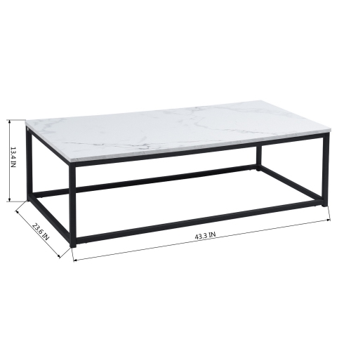 FurnitureR Simplistic Coffee Table Rectangular Accent Table