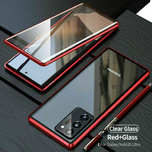 360° Front+Back Clear Tempered Glass Metal Magnetic Case Cover For SAMSUNG NOTE 20