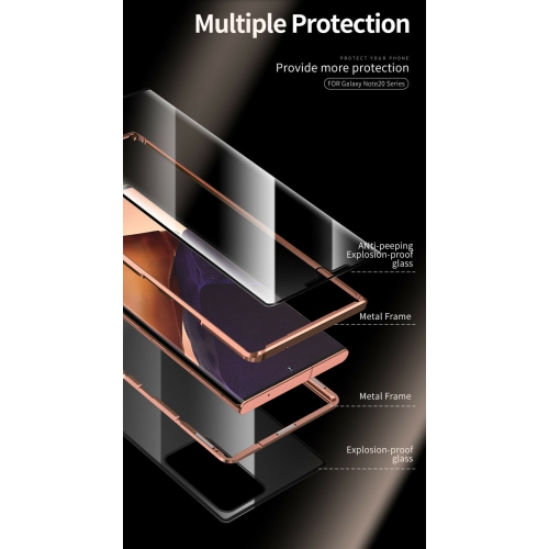 Magnétique Coque Métallique pour SAMSUNG NOTE 20 Coque Intégrale Double Face 360 Protection en Verre Trempé avec Cadre Métallique