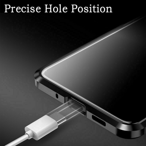 Magnétique Coque Métallique pour SAMSUNG NOTE 20 Coque Intégrale Double Face 360 Protection en Verre Trempé avec Cadre Métallique