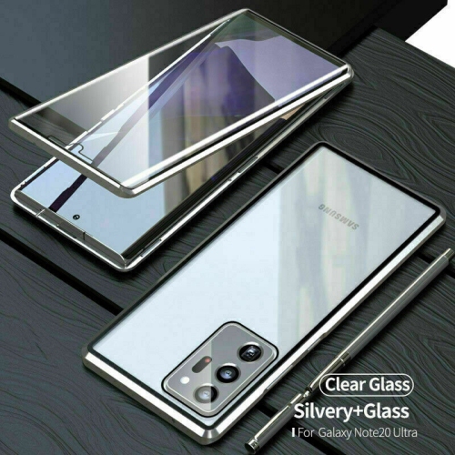 360° Front+Back Clear Tempered Glass Metal Magnetic Case Cover For SAMSUNG NOTE 20