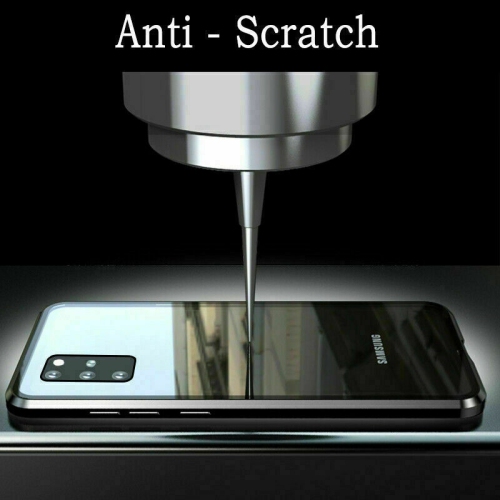Couvercle magnétique en métal et verre trempé transparent à 360° à l’avant et à l’arrière pour NOTE 20 DE SAMSUNG